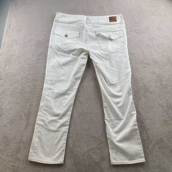 American Eagle Women's Artist Jeans Size 6 White Stretch Denim Straight Leg - Picture 15 of 15